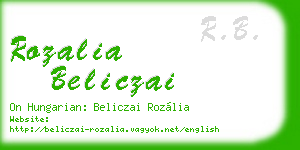 rozalia beliczai business card